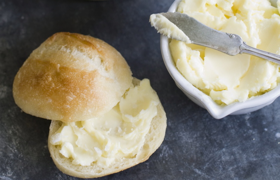 Spread your store-bought rolls with homemade butter.