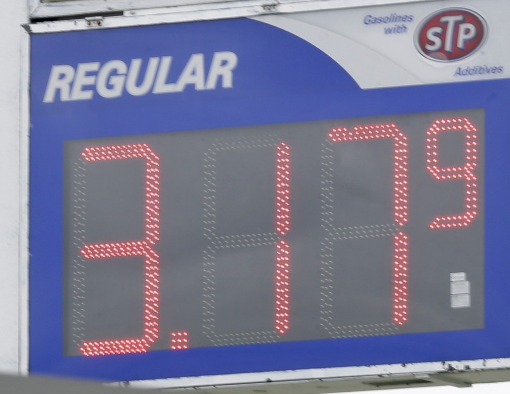 Gasoline prices dropped to $3.17 a gallon at a Manjas Marathon station in Kokomo, Ind., on Oct. 24.