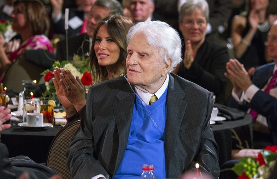 U.S. evangelist Billy Graham makes a rare public appearance Thursday during the celebration of his 95th birthday in Asheville, N.C.
