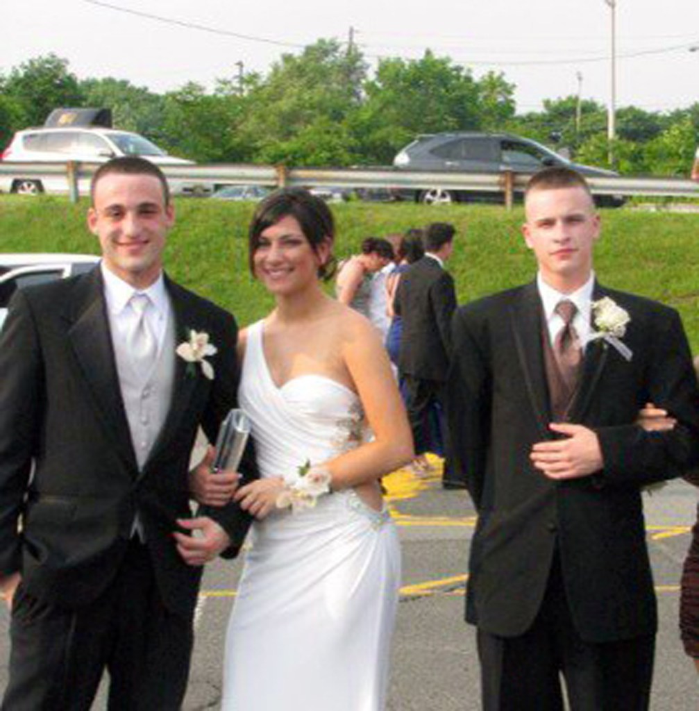 In this May 30, 2011 photo taken by Chelsea Barbarini and provided to The AP, which has been authenticated based on its contents and other AP reporting, Richard Shoop, right, poses for a photo with friends Jordan Conahan and Maddison Barbarini. Shoop opened fire inside the Garden State Plaza Mall in Paramus, N.J., late Monday, Nov. 4, 2013, trapping shoppers for hours before killing himself.