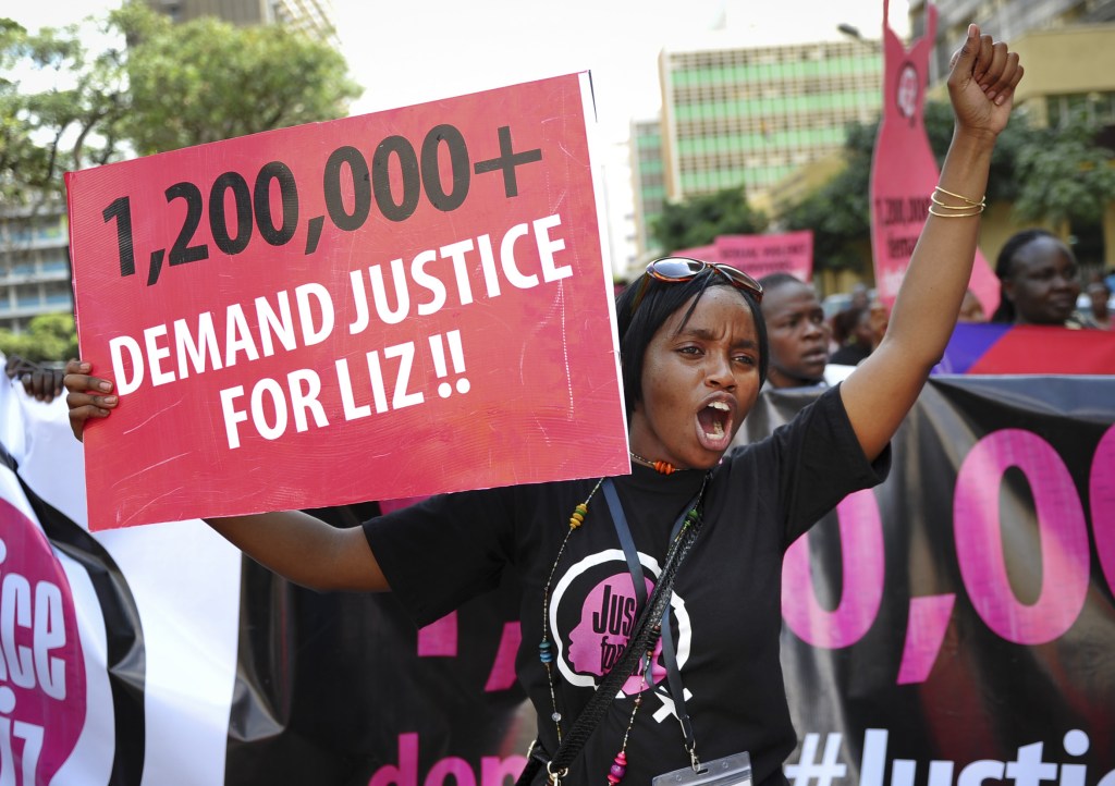 Women protest the gang-rape of a teenager and the release of the suspected attackers in the Kenyan capital of Nairobi.
