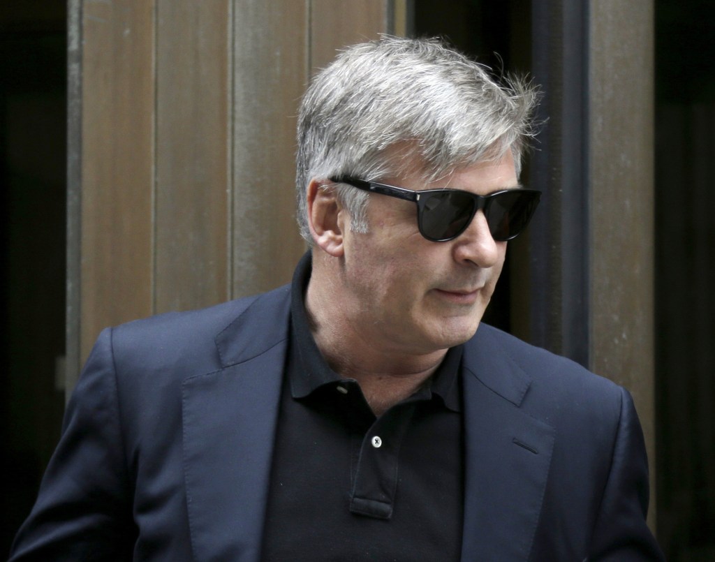 Actor Alec Baldwin leaves criminal court in New York on Tuesday.