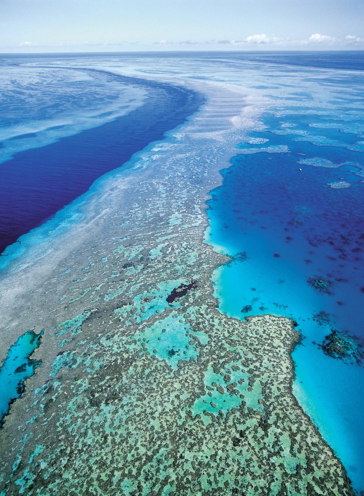 Australia’s Great Barrier Reef, above, is threatened by climate change.