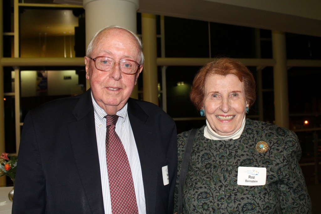 Merton Henry, former board member of the Maine Community Foundation and partner at Jensen Baird Gardner & Henry in Portland, with Rosalyn Bernstein, past chair of the foundation.