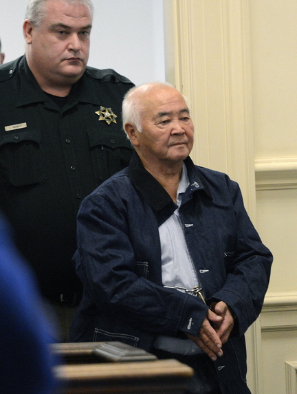 James Pak is shown at a court appearance in York County Superior Court in Alfred. The state’s highest court ordered the release of 911 transcripts related to the fatal shootings of Derrick Thompson, 19, and Alivia Welch, 18, whom Pak is accused of killing.