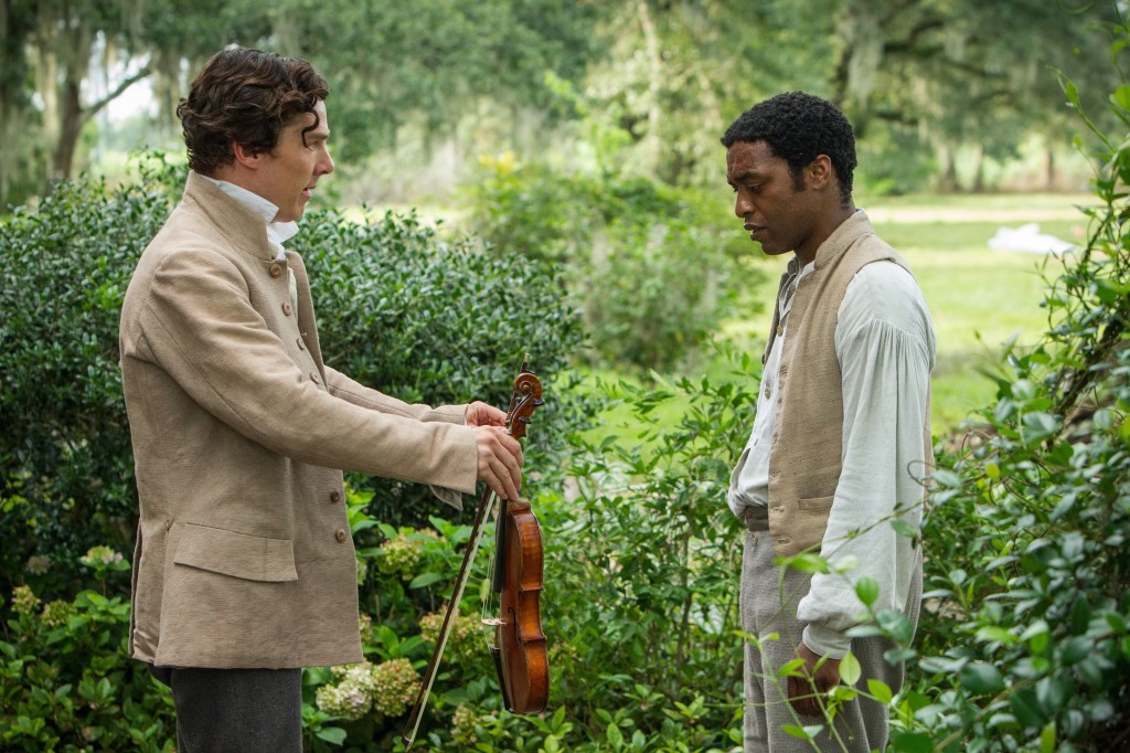 Benedict Cumberbatch, left, and Chiwetel Ejiofor star in “12 Years a Slave.”