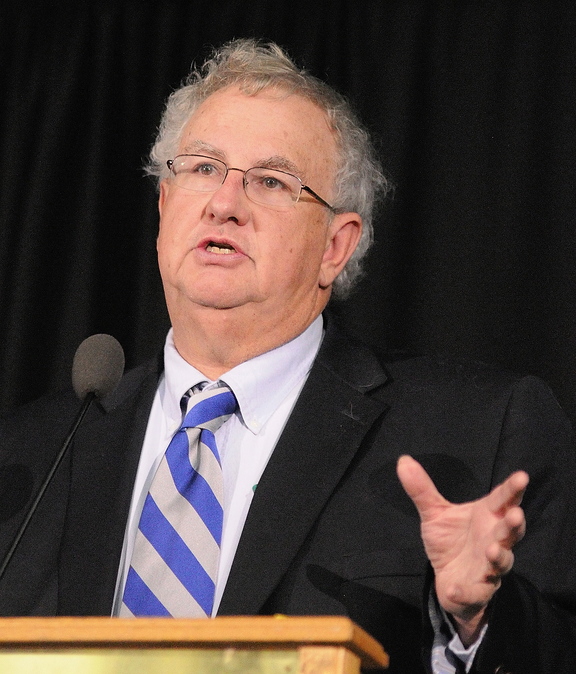 Focus on tax policy: Charles Colgan speaks during the 17th annual Maine Tax Forum on Wednesday at the Augusta Civic Center.