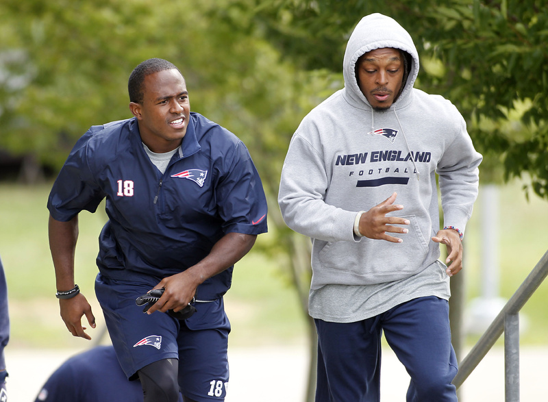 New England Patriots wide receiver Matthew Slater, left, shown with cornerback Marquice Cole, said, “I think we have a locker room with a lot of respect.’’