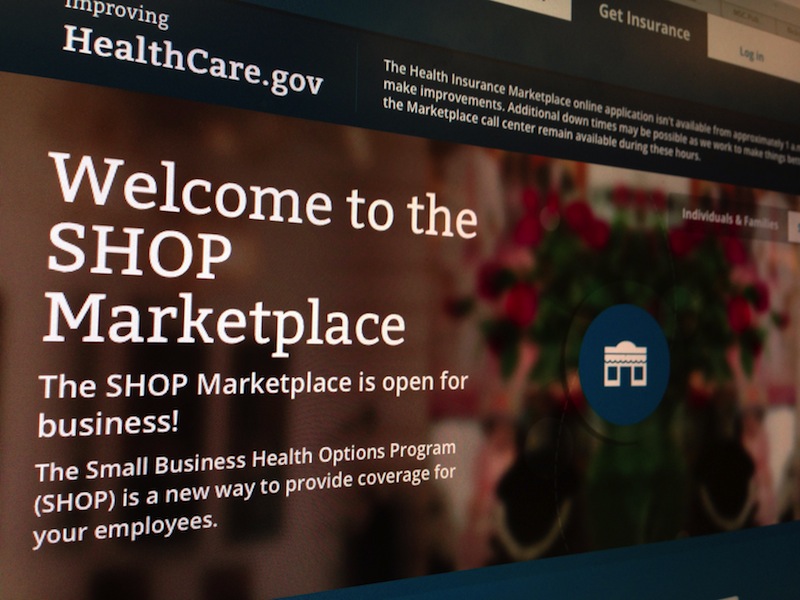 This photo of part of the HealthCare.gov website page featuring information about the SHOP Marketplace is photographed in Washington, Wednesday, Nov. 27, 2013 dministration officials are preparing to announce Sunday that they have met their Saturday deadline for improving HealthCare.gov, according to government officials, in part by expanding the site’s ability to handle 50,000 users at once.
