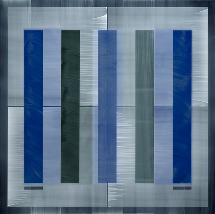 Hideki Kimura’s “Glass 2011-11-27,” acrylic ink squeegeed onto glass.