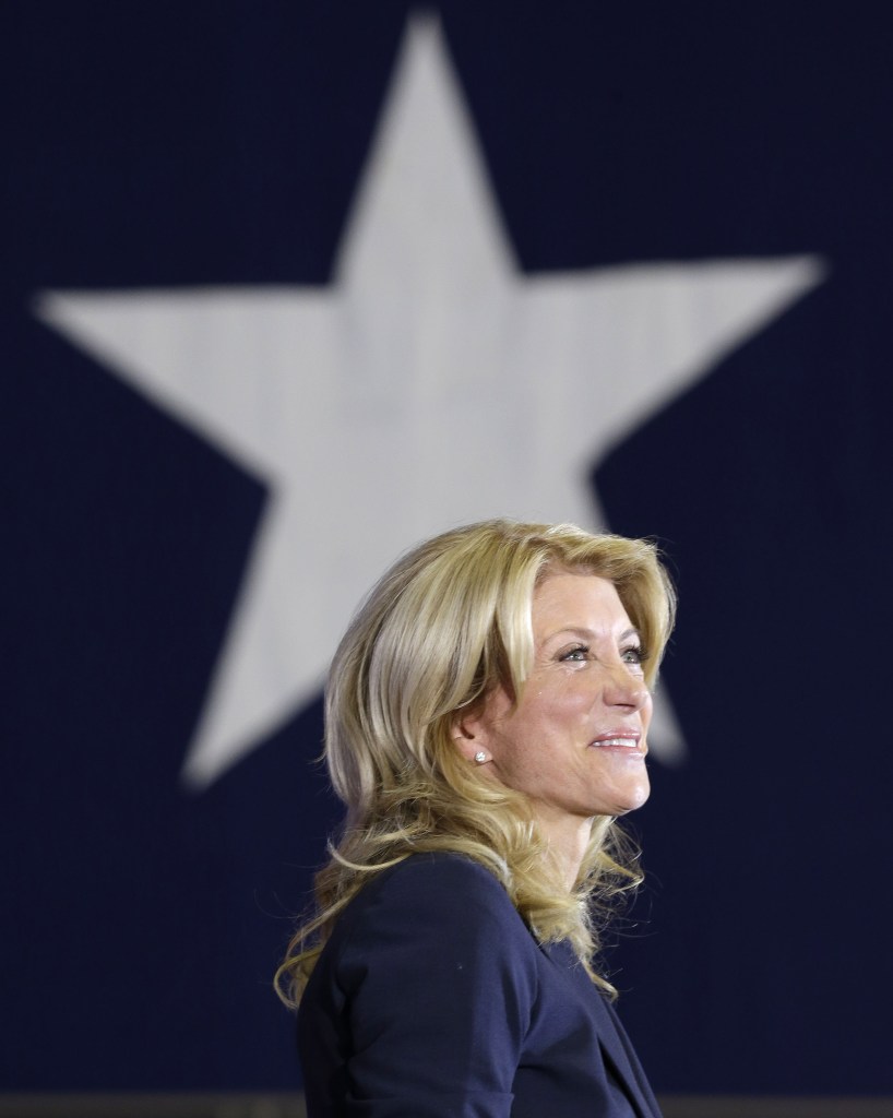 Sen. Wendy Davis, D-Fort Worth, addresses supporters at a rally in Haltom City, Texas, where the rising Democratic star declared her candidacy for governor in early October.