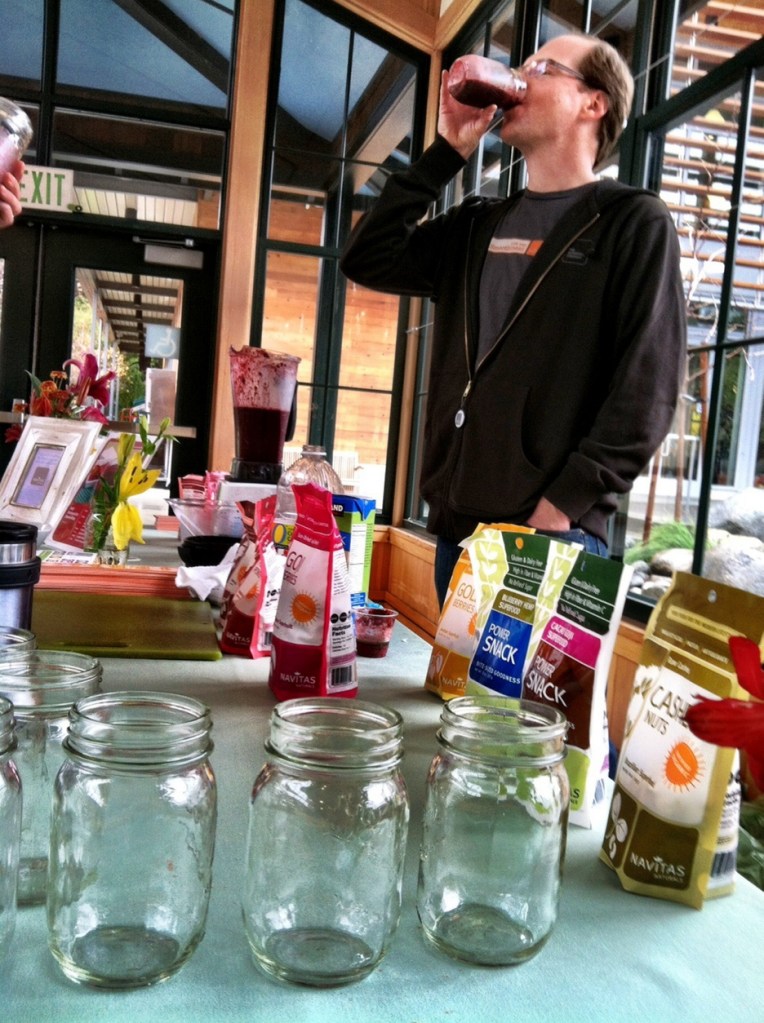 Former Maine resident and Navitas Naturals president Wes Crain drinks a smoothie made with Navitas superfood products.