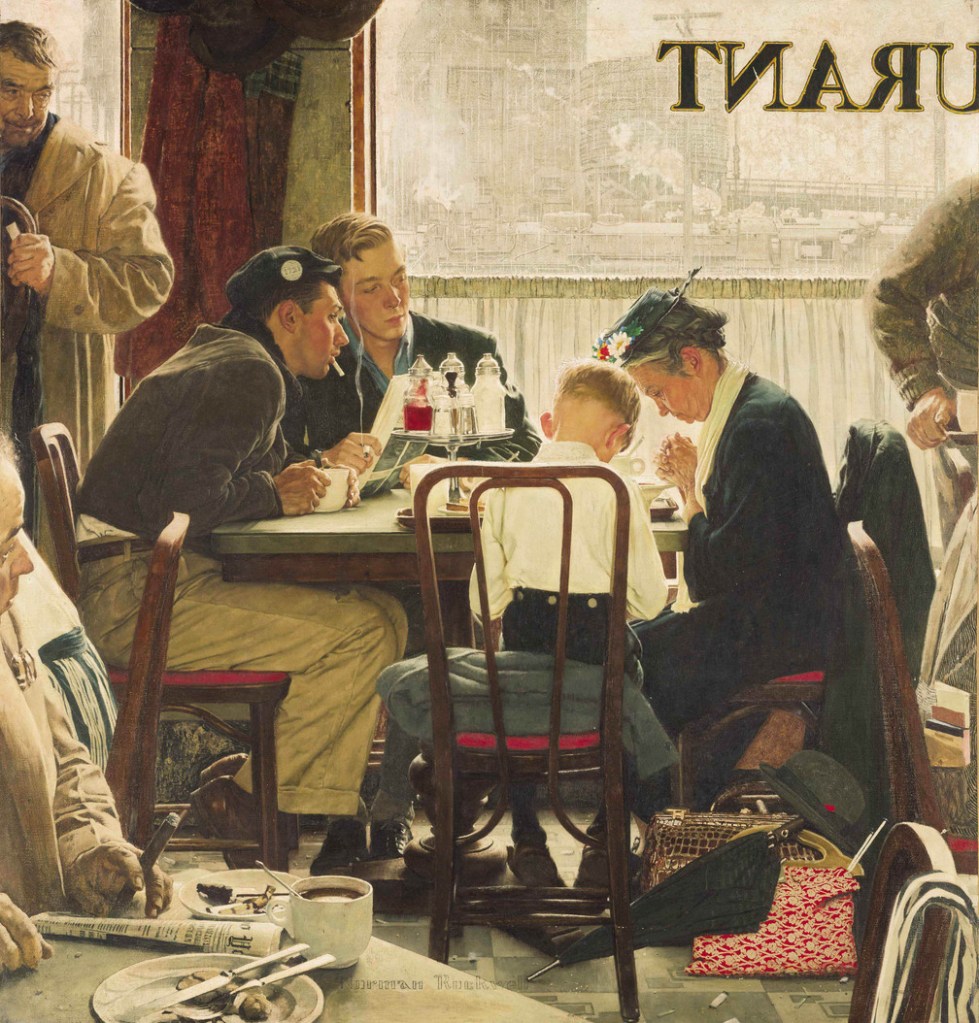 “Saying Grace,” by Norman Rockwell, sold at an auction on Wednesday, Dec. 4, 2013 for $46 million, a record for the Saturday Evening Post illustrator and for any American artwork sold at auction.