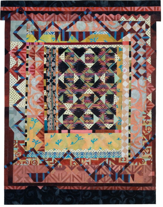 Portland artist Alice Spencer exhibits a series of new work based on the textile tradition of patchwork, which is found all over the world. The show, "Kasaya," is on view through Dec. 21 at Aucocisco Galleries, 89 Exchange St., Portland. The gallery will be open for Portland's First Friday Art Walk, from 5 to 8 p.m. Also on view is "Heather Perry: The Weight of the Heavenly Garden in the Plane of Existence." Shown here is Spencer's "Kasaya 3."