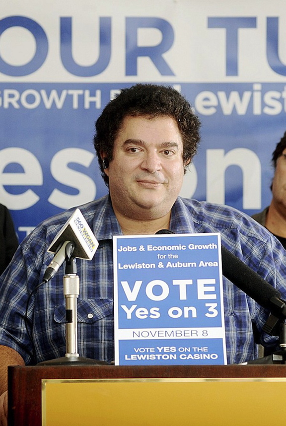 In this 2011 file photo, Stavros Mendros after the Lewiston casino failed at the poll. Mendros and Peter Robinson are suspected of misreporting donations during their failed 2011 Lewiston casino initiative.