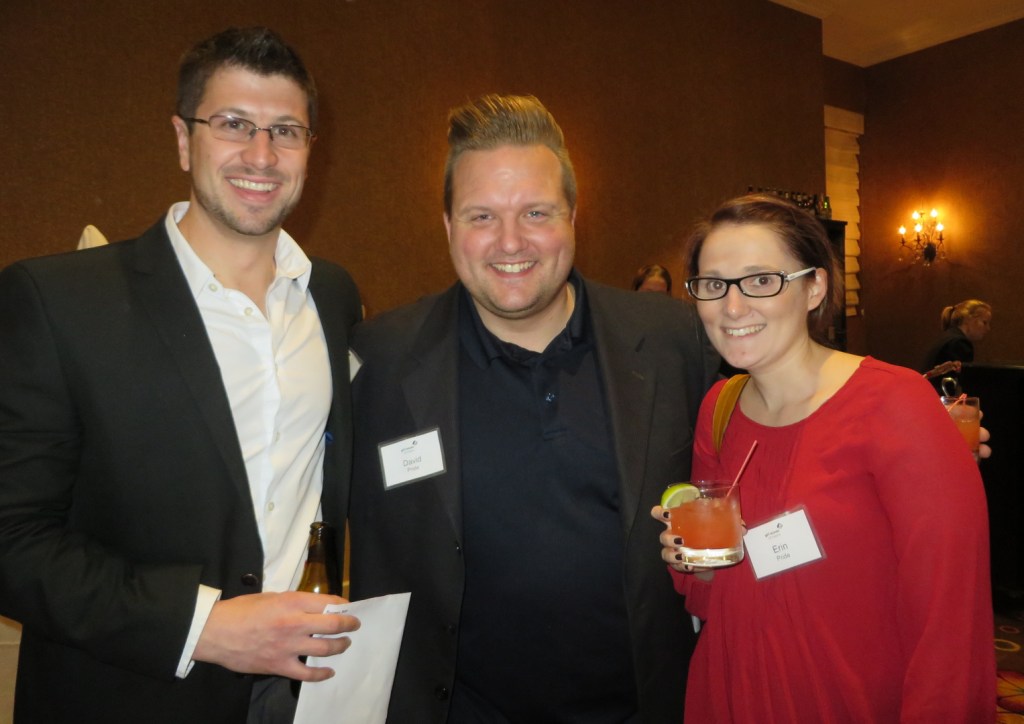 Matthew Burgess, representing the second generation in the family business, Burgess Advertising & Marketing (BAM), with friends David and Erin Pride of Windham.