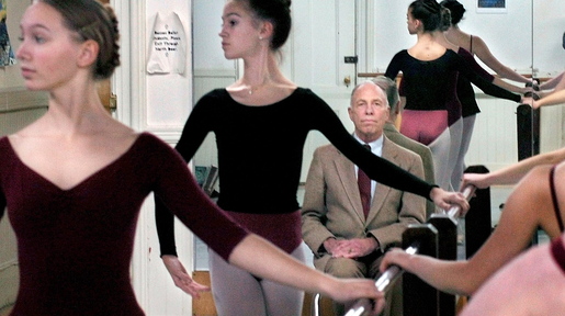 Bossov Ballet Theatre student dancers rehearse as founder Michael Wyley watches in 2008 at Maine Central Institute in Pittsfield.