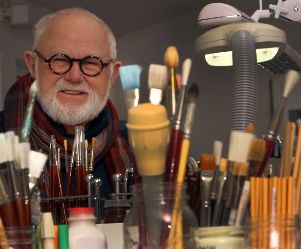 Children’s author and illustrator Tomie dePaola poses in his studio in New London, N.H. His children’s books have sold more than 15 million copies worldwide.
