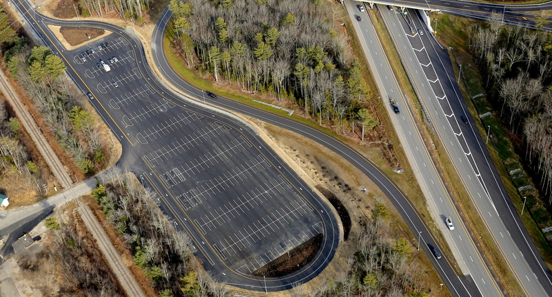 The park-and-ride lot off I-295’s Exit 15 in Yarmouth is intended to increase opportunities for van-pooling, car-pooling and use of public transit. With 300 spaces, it’s far bigger than any of the state’s other 51 park-and-ride lots, and has been open for nearly three weeks.