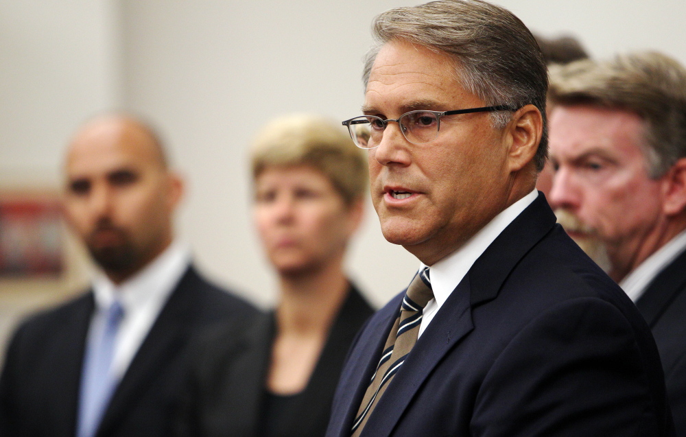 U.S. Attorney John Kacavas speaks during an Aug. 14 news conference in Concord, N.H., after accepting a guilty plea from David Kwiatkowski in Federal Court. Recently released documents reveal that a nurse suspected that Kwiatkowski tampered with medications.
