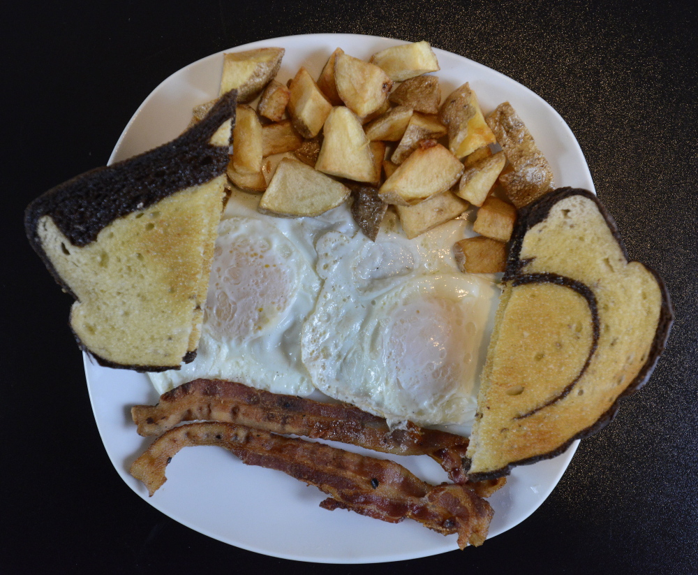 The Big Breakfast Platter served at Forest Falls Cafe in Yarmouth.