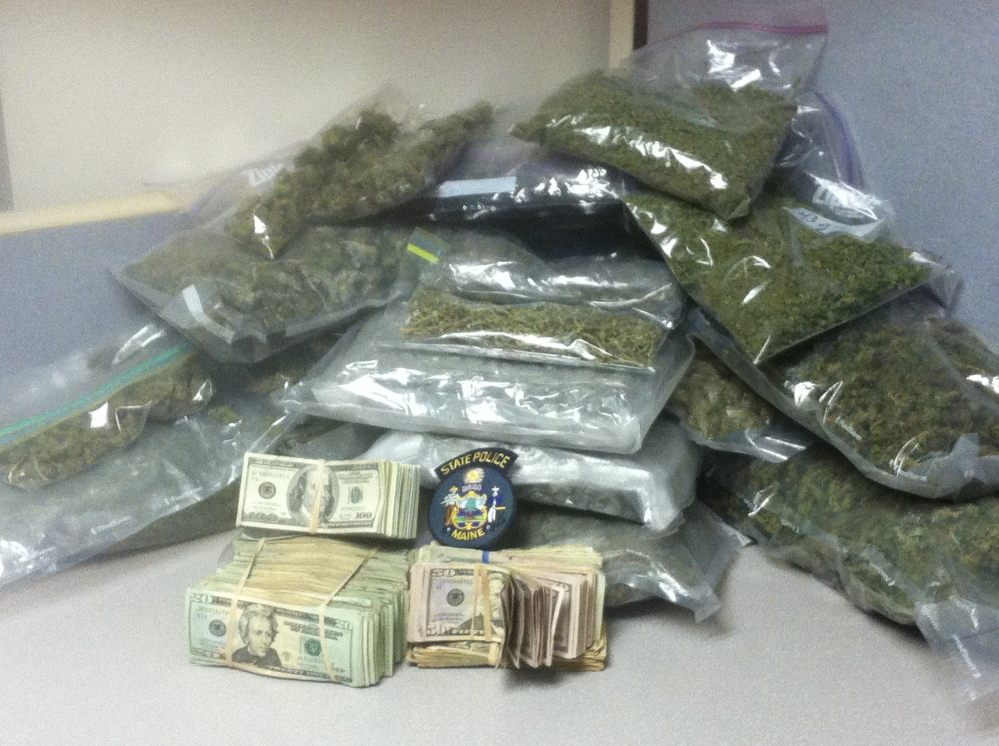 Police seized marijuana, psychedelic mushrooms and $33,000 in cash in a drug bust Tuesday.

Courtesy Maine Department of Public Safety 