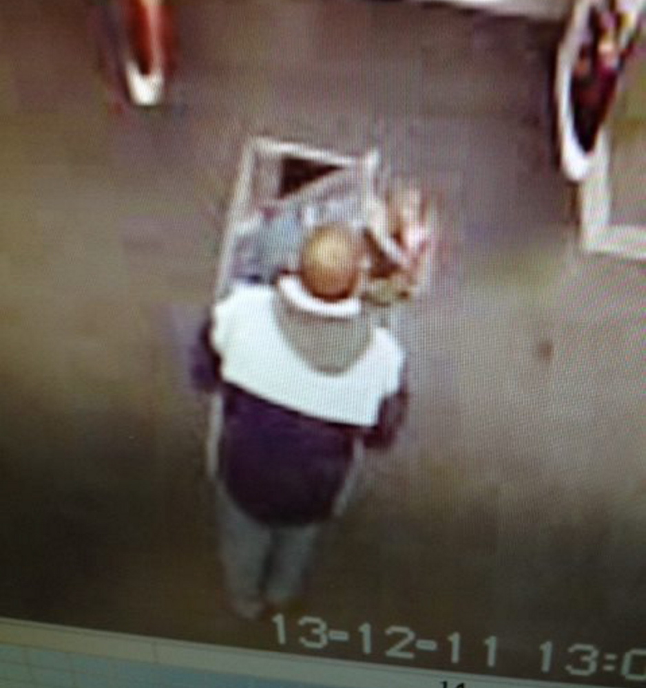 The man seen in this store security camera photo is being sought by police, who said he left Waterville’s Kmart with more than $450 in stolen toys on Wednesday.