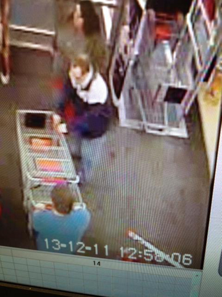 The man seen in this store security camera photo is being sought by police, who said he left Waterville’s Kmart with more than $450 in stolen toys on Wednesday.
