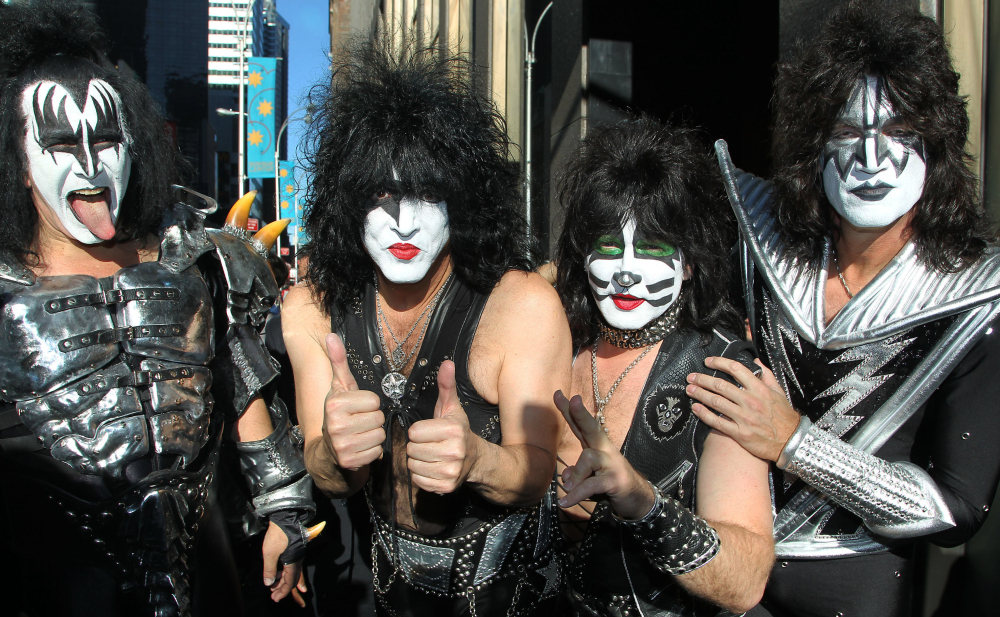 Kiss, whose members include, from left, Gene Simmons, Paul Stanley, Eric Singer and Tommy Thayer will be inducted into the Rock and Roll Hall of Fame on April 10.