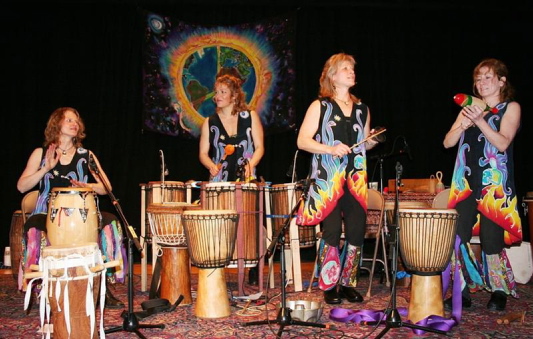 The drumming group Inanna, Sisters in Rhythm will be at One Longfellow Square in Portland on Sunday.