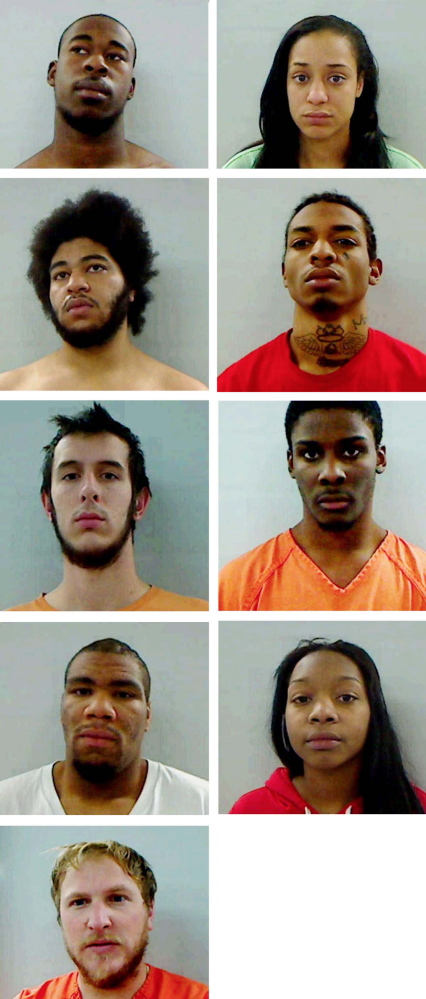 Top row: Darvent Cummings, left, and Kenya Evans; 2nd row: Ricquell Lindo, left, and Tyshawn Mack; 3rd row: Ryan Minoty, left, and Nathaniel Taylor; 4th row: Tyrone Wilkins, left, and Shaquanna Khaleelah Jones; Bottom: Peter Gleason.