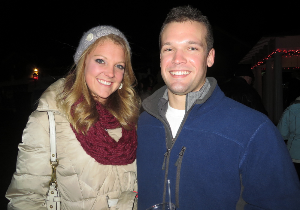 Hannah Taylor and Nick Smith of Portland relish the outdoor fire pits and marshmallow roasting at Fire & Ice.