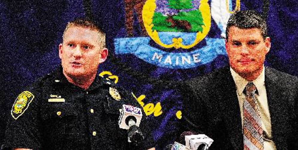 Augusta Deputy Police Chief Jared Mills, left, and State Police Lt. Chris Coleman answer questions during a news conference in October 2012 in Augusta in which they announced a break in the Blanche Kimball case.