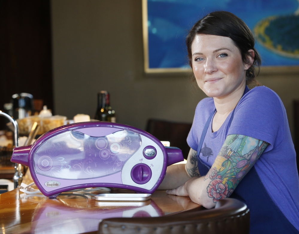 Kim Rodgers, pastry chef at Hugo’s in Portland, created a dessert she calls “For Santa” using an Easy-Bake Oven.
