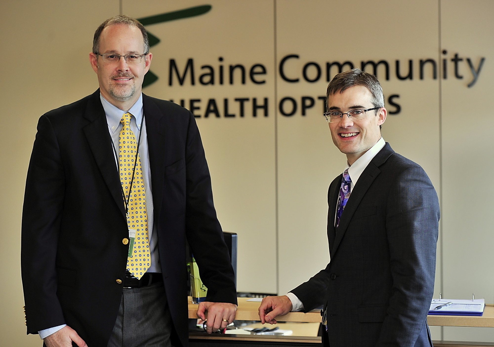 Robert Hillman, left, chief operating officer, and Kevin Lewis, chief executive officer, were quick to apply for the government loan that enable them to establish Maine Community Health Options.