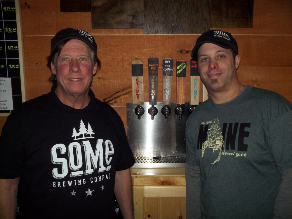 Dave, left, and son David Rowland, partners in the new SoMe Brewing Co.