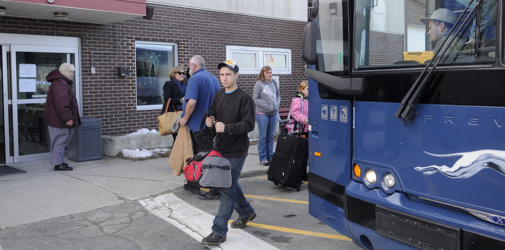 A Greyhound bus drops off and picks up customers Dec. 4 at the station at the Augusta State Airport. Greyhound Lines, which closed the station Dec. 20, is looking to open in a new location in the city.