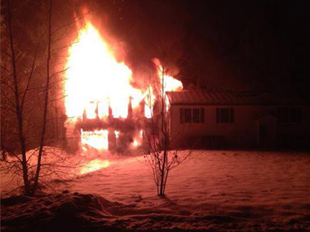 A two-alarm fire destroyed a two-story garage on Haley Road in Berwick on Tuesday.