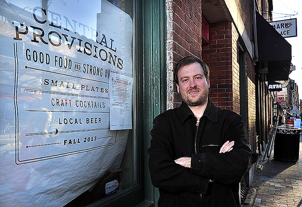 Chris Gould stands outside 414 Fore St., where he is opening a restaurant and bar called Central Provisions. 979929