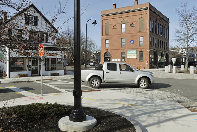 Photo of Legion Square in South Portland for flashback column. A traffic circle now sits in the middle of the square. November 30, 2013. John Ewing/staff Photographer.