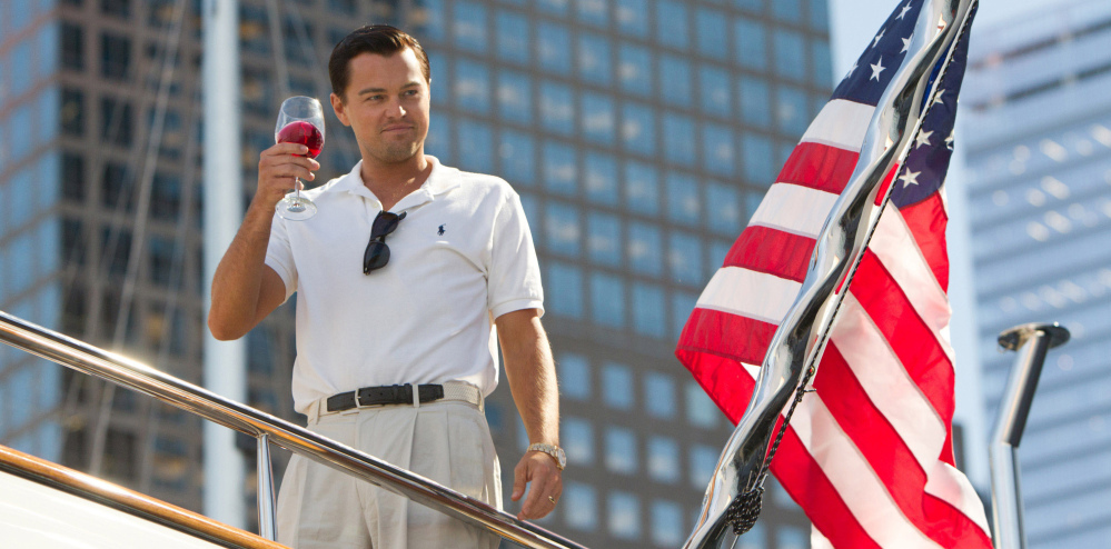 Leonardo DiCaprio as the stockbroker Jordan Belfort in “The Wolf of Wall Street.”