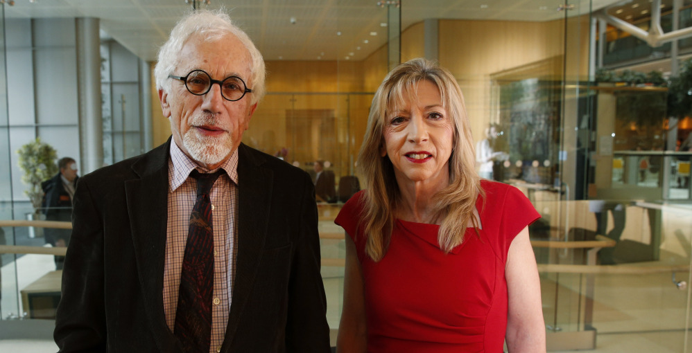 Joe Herbert, left, emeritus professor of neuroscience, and Barbara Sahakian, professor of clinical neuropsychology at the University of Cambridge in England discuss depression.