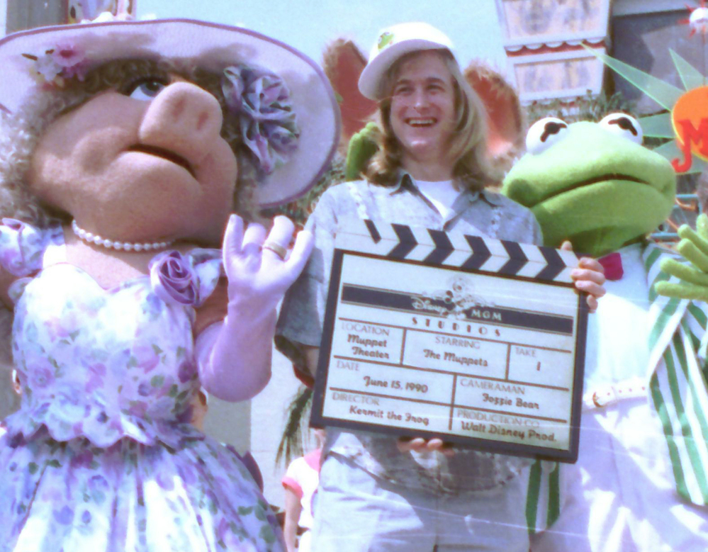 John Henson, son of the late Muppets creator Jim Henson, is seen with Muppets Miss Piggy and Kermit at the Disney/MGM studios in Lake Buena Vista, Fla., in 1990.