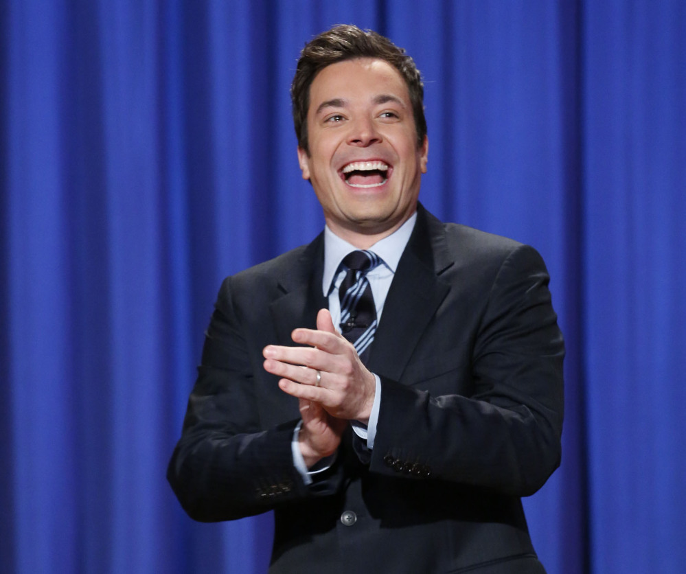 Jimmy Fallon, host of “Late Night with Jimmy Fallon,” is shown in New York in April in a file photo released by NBC.