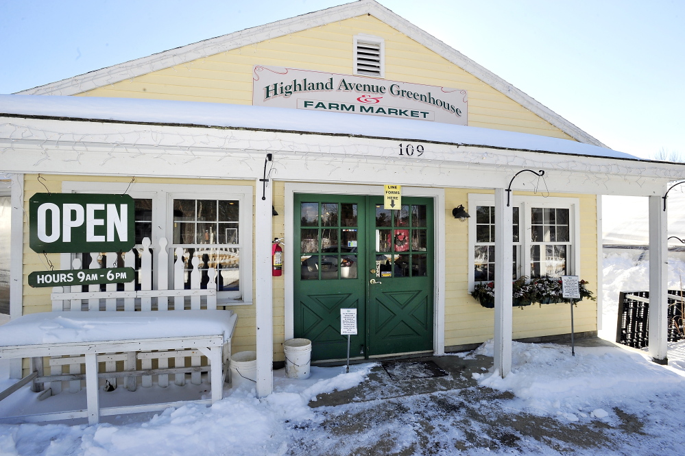 The entrance of Highland Avenue Greenhouse & Farm Market in Scarborough.