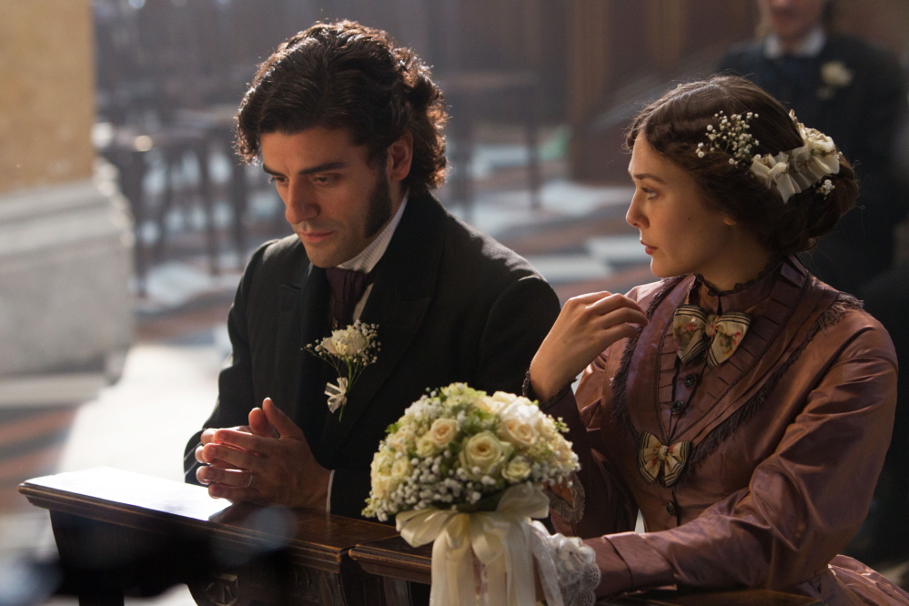 Oscar Isaac, left, appears as Laurent LeClaire, and Elizabeth Olsen as Therese Raquin in director and screenwriter Charlie Stratton’s film, “In Secret.” The story is based on Emile Zola’s novel, “Therese Raquin.”