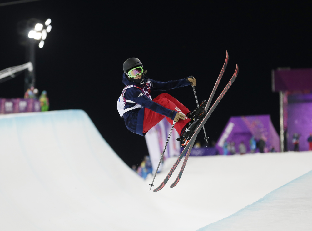 Angeli Vanlaanen of the United States gets air during women’s ski halfpipe qualifying at the Rosa Khutor Extreme Park, at the 2014 Winter Olympics.
