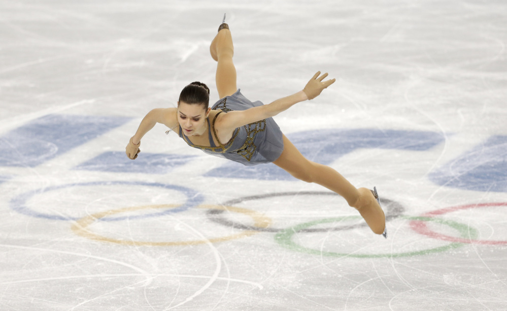Adelina Sotnikova of Russia competes in the women’s free skate figure skating finals at the Iceberg Skating Palace during the 2014 Winter Olympics, Thursday, Feb. 20, 2014, in Sochi, Russia.