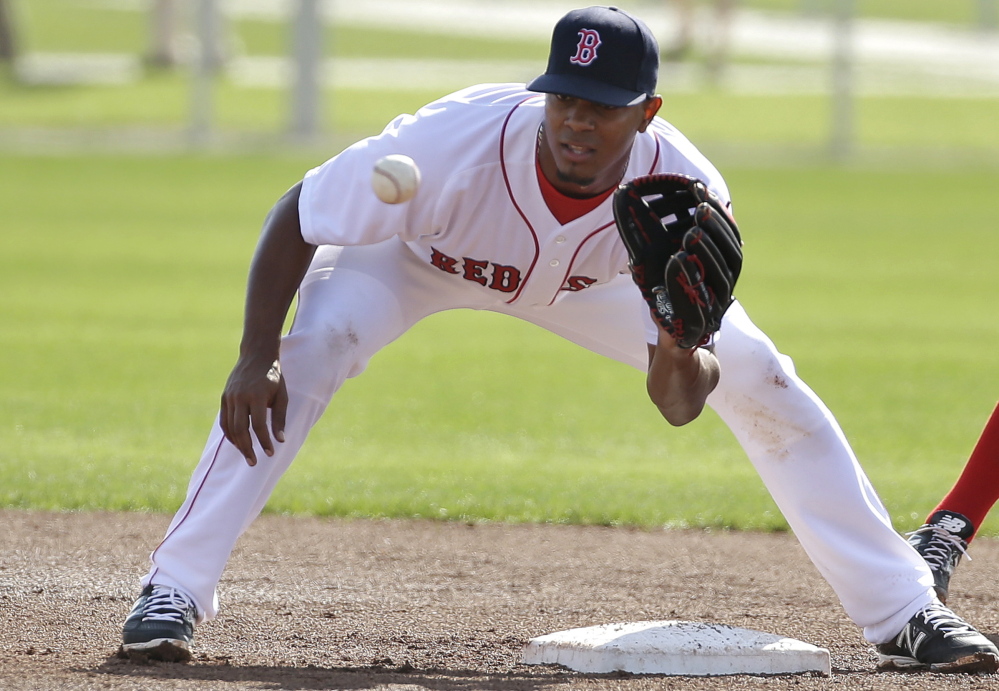 Xander Bogaerts says he needs work on all aspects of playing shortstop, especially making outs on routine plays, and he’s diligently working on his fielding at Boston’s spring training base in Fort Myers, Fla.
