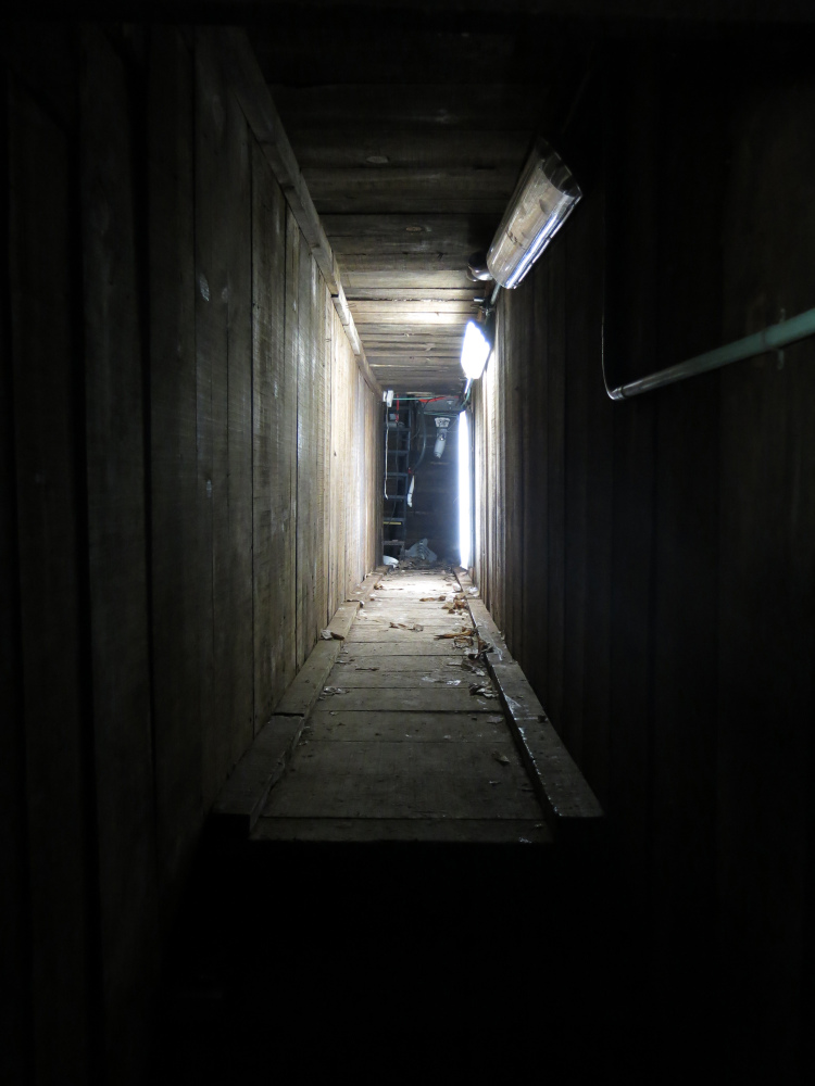 An interconnected tunnel in the city’s drainage system that infamous drug boss Joaquin “El Chapo” Guzman used to evade authorities is shown in the city of Culiacan, Mexico, on Sunday.